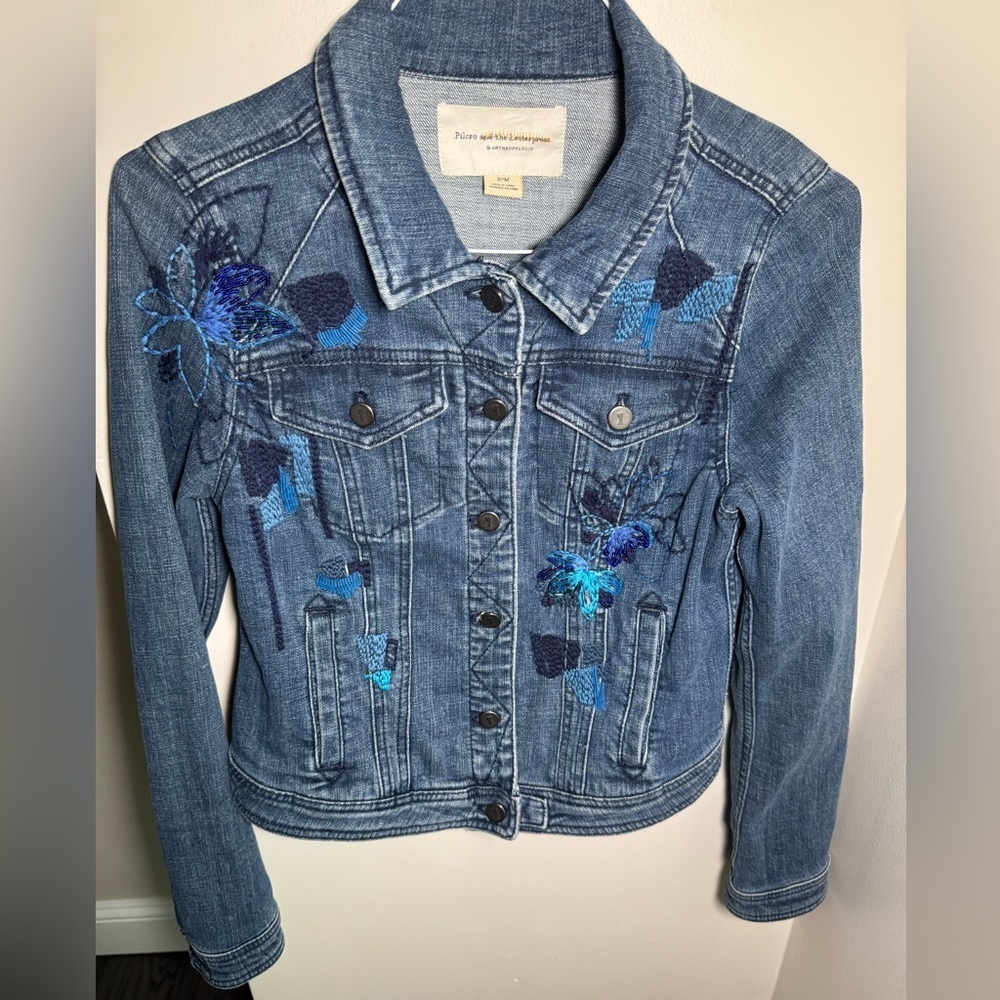 Pilcro and the Letterpress by Anthropologie Women’s Denim Jacket Size Medium